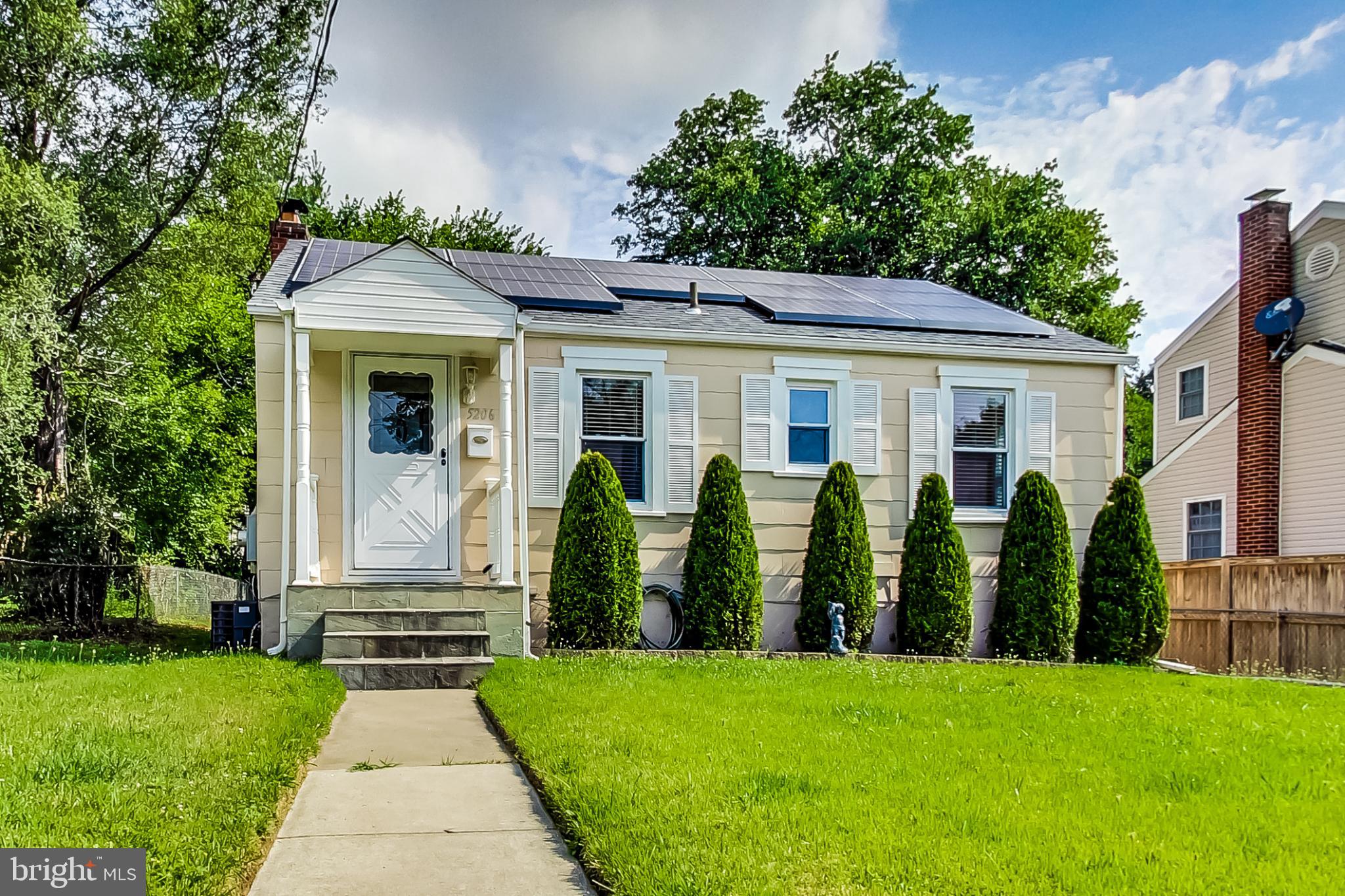 BACK ON MARKET - CONTRACT FELL THRU!!! A Great Rambler within the Hollywood Subdivision of College Park. Appreciate living within this sought after commuting hub – with easy access to the main arteries Beltway I-495/I-95/I-295, the MD Route 1 Corridor, and the University of Maryland Campus. This home is very accessible to public transit - bus and shuttle stops blocks away and the Greenbelt Metrorail/MARC station within walking distance. Three Bedroom 1 Bath home boasts an Eat-In Kitchen adjacent to an lovely enclosed Screened Porch with nice backyard views. Fresh Look with the Newly Painted Walls and Re-polished Hardwood Floors Throughout the First Level. Kitchen Cabinets also recently restored and painted. Basement Bedroom also updated - painted with new carpeting. Additional Space and Storage abounds in the Finished Basement and Attic. For energy savings on your Pepco electric bill, this home comes with Solar Panels owned outright without a lease thus ownership will transfer to the new buyers of this home. These Solar Panels managed by Telsa offers an added great incentive that would generate a check to the new owners if they use less electricity than system produces. Enjoy the convenience having many amenities nearby such as grocers) Mom’s Organic, Shoppers, other international markets), retail (IKEA, REI, Costco, Best Buy) parks (Hollywood Neighborhood park, Davis Field and Playground and College Park Dog Park) along with a multitude of dining, recreational, and service providers as well. Seller including Home warranty that is prepaid for 2+ years! HVAC was recently serviced. This opportunity will not last. Seller prefers RGS Title - Silver Spring.
