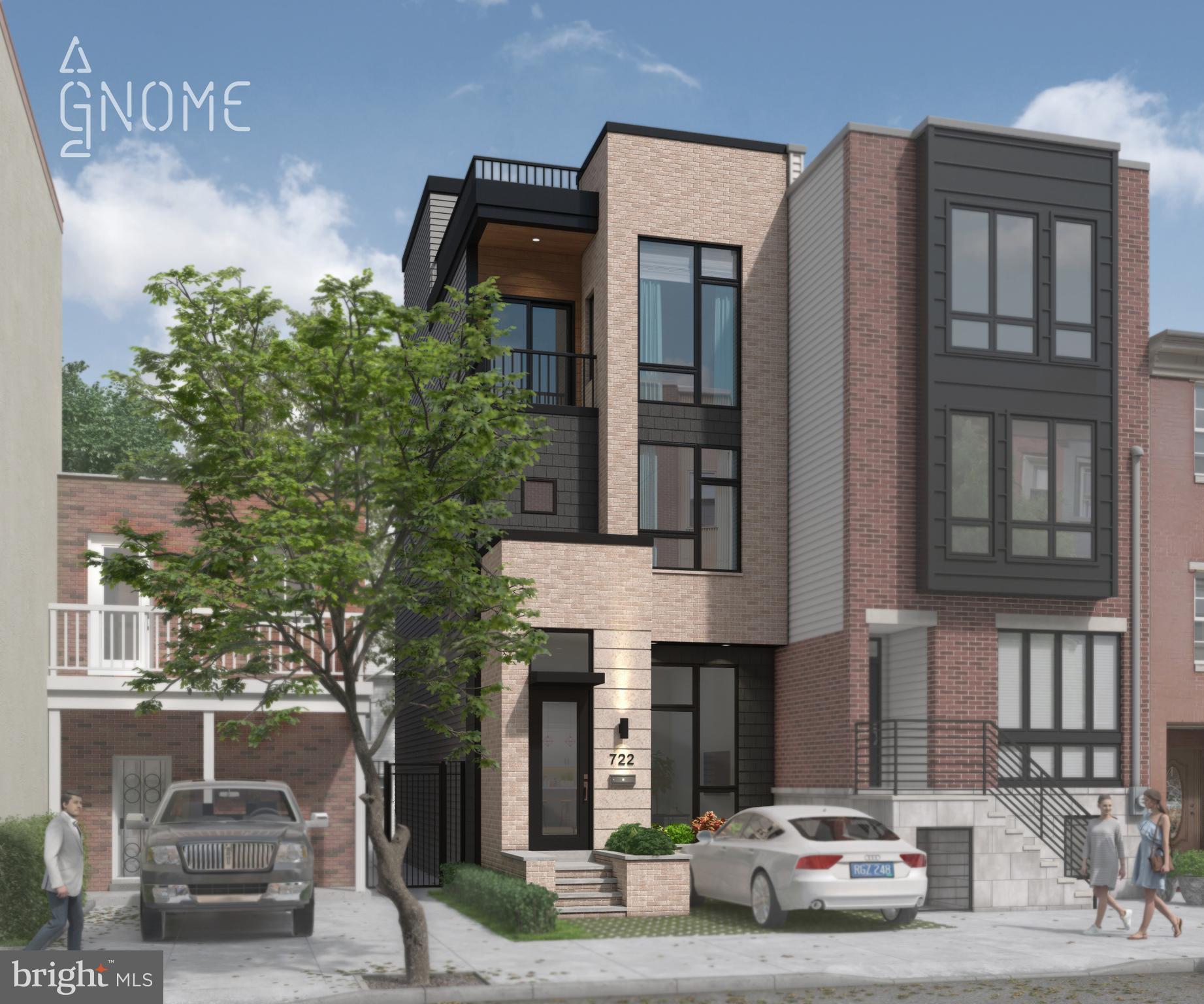 Welcome to 722 S 19th Street in the heart of Graduate Hospital! With 3 bedrooms, 4.5 bathrooms, luxury finishes, 10+ foot ceilings throughout each floor, impeccable rooftop views and a one car driveway with front yard this Graduate Hospital townhome will be a must see! Enter in through the first floor to an open floor plan layout with engineered hardwood flooring throughout. To the rear of the house, you will find the stunning chef's kitchen. The kitchen features a Wolf/Subzero stainless steel appliance package, plenty of counter and cabinet space, a wine fridge, access to the private outdoor patio and a huge window that brings in a ton of natural light. Make your way up the stairs where you will find two spacious bedrooms, full bathrooms and a laundry room. The third level is the primary master suite with balcony access and a large walk-in closet. The primary bathroom is fully tiled and features a soaking tub, spacious stand-in shower with two shower head, double vanity sink and recessed lighting along with a ton of natural light. The third level gives you rooftop access where you can find stunning city views. Down the steps to the basement you have plenty of storage space, a full bathroom with tub, and two areas for entertaining or your next home office. 722 S 19th Street is a walkers dream location! It is in the heart of Graduate Hospital in close proximity to South Street shops & restaurants, the Italian Market, and recreational parks. Reach out for more information today!