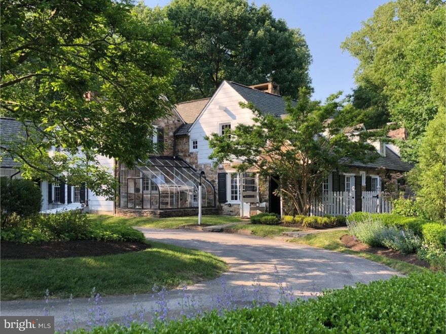 Welcome to LANE'S END - the original Okie farm house was built in 1924! Fully rehabbed, this beautiful 5bdr/4.1bth house is located on a 0.86 acre lot. Set at the end of a cul-de-sac, it is surrounded by park-like greenspace, a grand flagstone patio in the rear, and a swimming pool. This traditional farmhouse-style home offers an escape from the demands of busy lifestyles and offers lots of privacy and tranquility. Beautifully maintained and renovated during its current ownership, this unique home features original and reclaimed hardwood floors, generous formal and informal spaces, six fireplaces, updated kitchen w/stainless steel appliances and double WOLF oven, Living Room w/ built-ins and exposed beams. This home epitomizes quality, impeccable taste and a loving attention to detail. FIRST FLOOR includes open-concept Kitchen w/large island and breakfast area, laundry room, mud room, bar area, exposed stone wall in hallway, Dining room, Living room, Bedroom 1 w/bathroom (original Master Suite), Bedroom 2 w/bathroom (currently used as a Family Room) and a powder room. SECOND FLOOR features Master en-Suite w/HIS & HERS sinks, Whirlpool tub, stall shower, walk-in closet and a private staircase to first Floor. Two more bedrooms w/shared hallway bathroom and an office, provide plenty of room and flexibility. It is only minutes away from I-76, R-5 train, and within walking distance to the award-winning Lower Merion schools. Please come and tour this very special home!