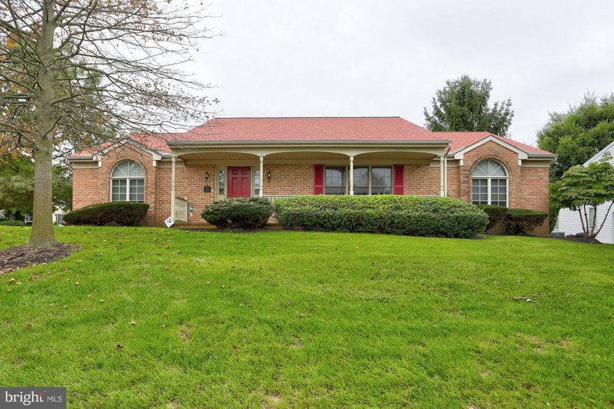 Spacious corner lot in Settlements of Landis Valley, with convenient one-level living, located near major highways, shopping, and restaurants. Open concept floorplan with kitchen that opens to living room, featuring high vaulted ceilings, fireplace, and lots of natural lighting.  Home additionally includes three sizeable bedrooms, two full baths, and a separate laundry room. Huge basement offers great storage options, or finishing potential, and the brick porch overlooks the well-maintained landscaping.