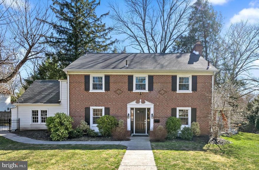 Nestled in the coveted "College Park" neighborhood of Bala Cynwyd, 100 Overhill Rd presents a sophisticated two-story brick center hall colonial residence merging classic charm with contemporary comfort. Exquisitely updated and meticulously maintained, this home features luxurious amenities  and stunning interior design, tailored to the modern tastes of today's buyers. 

Upon entry, the spacious living room welcomes with a fireplace and access to a charming covered porch, ideal for morning coffee or evening unwinding. Hosting is effortless in the large dining room, while the den/home office offers custom built-in cabinetry for remote work or quiet retreats.

The beautifully appointed kitchen features sleek dark countertops and stainless steel appliances, catering to culinary enthusiasts and busy families. A powder room on the first floor adds convenience.

Upstairs, the primary bedroom offers a walk-in closet and an updated en-suite bathroom with double vanity for a private oasis, complemented by two additional generously sized bedrooms and a remodeled hall bathroom. A separate staircase leads to a fourth bedroom and full bath, versatile as an in-law suite or office.

The basement, with an old stone fireplace, currently serves as an exercise room and storage space, with potential for future transformation into additional living space to suit your needs.

Outside, professionally landscaped grounds with a contemporary fence enhance the home's curb appeal. Ideally located near parks, the Cynwyd Trail, top schools, public transportation, with easy access to highways, and  just 15 minutes from Center City, this property seamlessly blends suburban tranquility with urban convenience. Experience the timeless elegance and modern comforts of 100 Overhill Rd.