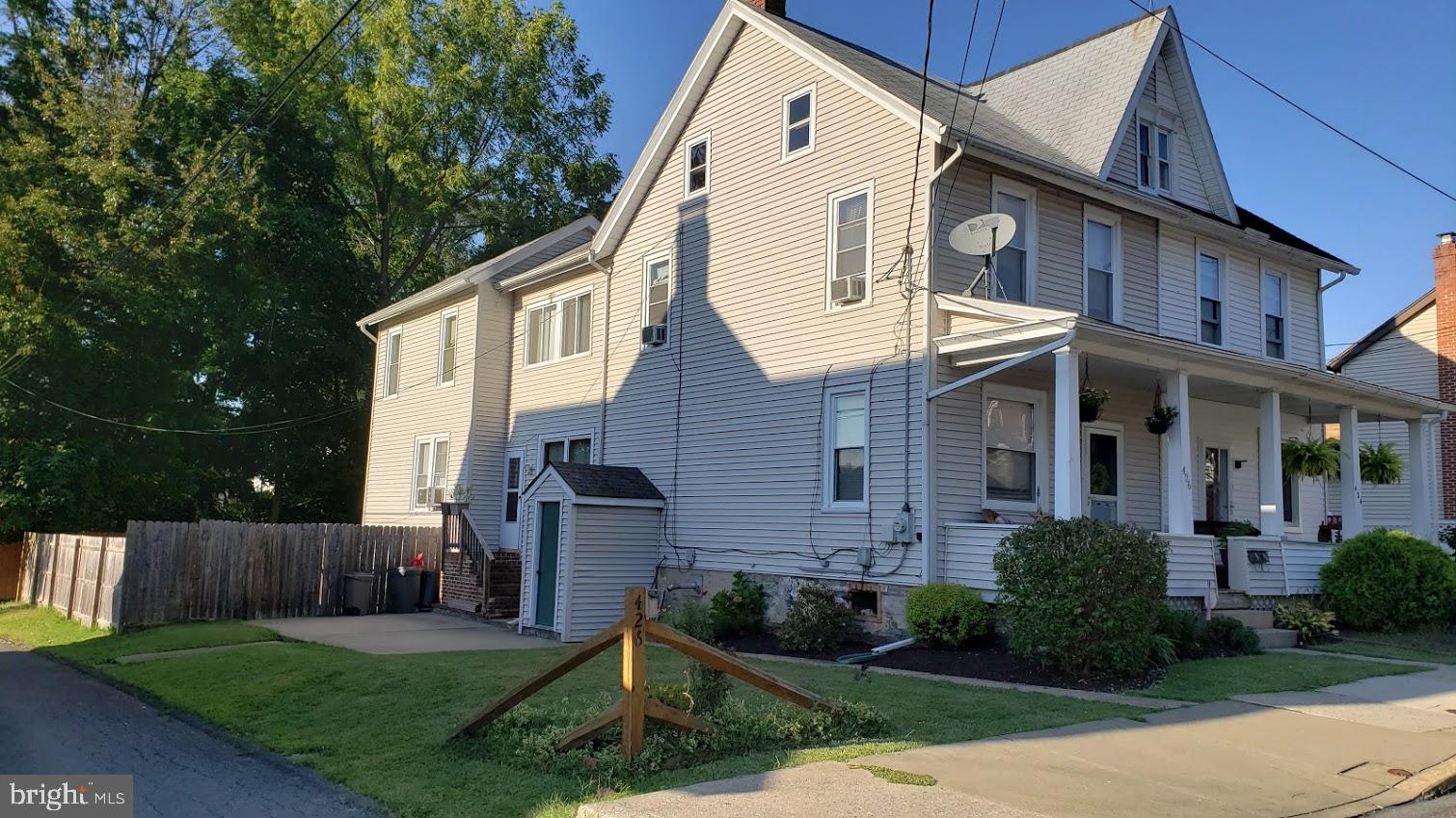 Welcome home to this 3 bedroom, 1.5 bath twin in the beautiful quiet area of Slatington! This home is on a large corner lot with a sizable well-manicured yard, patio, and off-street parking. Many recent upgrades including hardwood floors, ceramic tile floors, carpeting and paint. Very spacious rooms with high ceilings, 1st floor features: LR, DR, Kitchen with double oven & breakfast counter, family room/Den with built in shelving & a half bath. 2nd floor features: 3 Bedrooms, large walk-in closet/small office and a large updated full bath. The 3rd floor attic can possibly be made into 4th bedroom or 2 more large rooms it even has plumbing for possible half bath. Newer Anderson front door and windows throughout. Laundry located on the main level. Lower level with workshop, cement floors and full outside entrance. Close to parks, restaurants and quaint down-town Slatington!