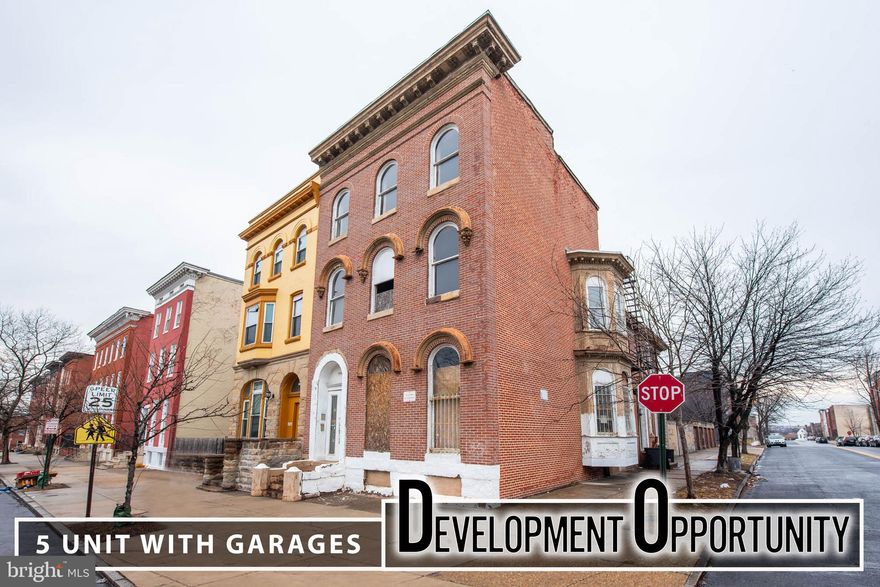Exceptional investment opportunity with over 7,000 square feet  in the  Historic Lafayette square neighborhood!!  This  proposed   development project gives the   new owner the ability to fully design their  own 5 unit multi family building.  This project has high upside due to each  apartment  having its own  private  garage  which  gives exclusivity to your future tenants  and the ability  to charge to them each month to use the garages while also increasing the leasable dollar per square Ft for each apartment  . The owner also has architectural  plans and variance approved by Baltimore city for this 5 unit development .  Centered right in front of Lafayette square park this brings prime walkability  and appeal for future tenants. Located 7mins from MICA university and 6 mins from the university of Maryland medical center (Midtown campus)  this opportunity  has proximity in match for  high  execution as a operator.  Please contact me for more information