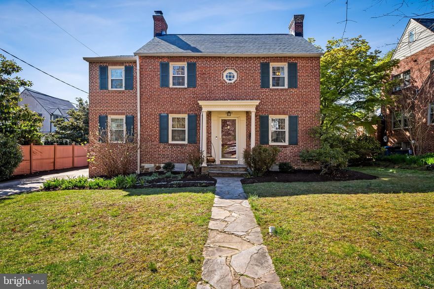 Everyone wants to live in Stoneleigh! 6900 Avondale Road is an expanded, improved brick colonial with all the amenities for today's living. You'll love the expansiveness of the kitchen, with tons of counter and cabinet space and a breakfast area bump-out that fits a table for six. The mudroom leading to the back yard provides a spot to drop shoes and sports equipment. Use the living room every day as your family room, and make the first floor den a playroom, home office, or reading area. A half bath is located in the den. The primary suite has been expanded, adding a full-sized laundry room, a spacious primary bath with huge shower, and a walk-in closet. And there are two additional closets.  Find two more bedrooms plus a full bath on this level. Follow the hallway to the finished third floor bedroom. There is room up there for another home office, also. The finished lower level provides another full bath, family room, and storage. Two-zone air conditioning refreshes all four levels.  Parking for at least five cars on the recently concreted driveway plus there is a garage for another car or storage. Lower level waterproofed. Come enjoy the Stoneleigh Experience and walk to local schools and the popular Stoneleigh Pool.
