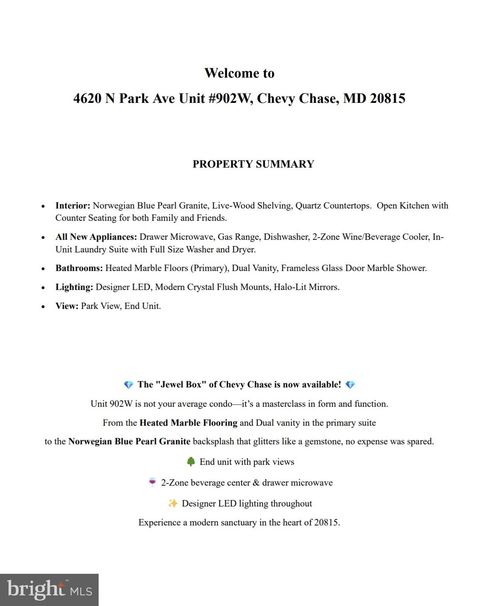 Photo of 4620 N Park Avenue #902W, CHEVY CHASE, MD 20815 (MLS # MDMC2228434)