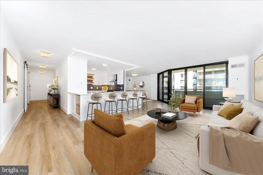 A Designer’s Masterpiece: Modern Luxury Meets Chevy Chase Tradition.  Welcome to your new home 902W at 4620 N Park Ave— a Coveted End-Unit Meticulously Reimagined into your "Gem-Like Oasis." Overlooking the lush greenery of the park, this residence offers a tranquil, sophisticated, modern interpretation of the classic Chevy Chase lifestyle. The Chef’s Showstopper Kitchen: The Heart of your new home is a Designer Open Kitchen that defies expectations. Gorgeous Large Format Porcelain Tile Flooring on the inside, outside, Illuminated by Custom LED Lighting, an Expansive Quartz Peninsula Creates the Ultimate Entertaining Hub.  Rare Norwegian Blue Pearl Granite Backsplash Sparkles.  Above the Kitchen Sink, Live-Edge Open Shelving Bridges the Hagerstown Kitchen’s White Custom Cabinets.  Beauty and Function Seamlessly Combine with All New Stainless-Steel Appliances, Two-Zone Beverage Cooler, Drawer Microwave, Built in Trash and Recycling Bins, Dazzling New Stainless-Steel Hood and Cabinet Space Galore.  The Spa-Like Primary Retreat:  Primary Bathroom with Rare Modern Dual Vanity.  Massive Backlit LED Mirror, Gleaming Porcelain Walls, Understated Marble Walk in Shower and Yes, the Heated Marble Flooring you’ve always wanted.  From the Hand-Crafted Marble Niche, Extended Ceiling Height, Multiple Shower Options—Every Detail was curated to Pamper you with a 5 Star Hotel Spa Experience.  Sophisticated Details Throughout:  The attention to detail extends to every corner and the sum is greater than the parts:  Secondary Bath: Marble Flooring, Jewel Like Tub/Shower Surround and Gorgeous Vanity.  Reimagined Laundry: A dedicated laundry room that feels like a Utility Suite, featuring elegant Marble Flooring, New Stainless Steel Wash Sink, Custom Wall Cabinets, Folding Laundry Shelf and New Full-Size Stacked Washer and Dryer.  Bright & Airy: As an end unit, the home is Flooded with Natural Light, Highlighting the Wide-Plank LVP Flooring, Tasteful Built in Cabinets, Open Kitchen.  Enjoy your morning coffee on the private balcony (with rare dual doors) overlooking the park and the vibrant Chevy Chase skyline.  Located in one of the most prestigious corridors of Maryland, you are steps away from high-end shopping, fine dining, and the Metro. This is more than a condo; it is a meticulously crafted sanctuary built to be loved for decades to come.  Key Features for the "Bullet Points" Section: Interior: Norwegian Blue Pearl Granite, Live-Wood Shelving, Quartz Countertops.  Open Kitchen with Counter Seating for both Family and Friends.  All New Appliances: Drawer Microwave, Gas Range, Dishwasher, 2-Zone Wine/Beverage Cooler, In-Unit Laundry Suite with Full Size Washer and Dryer. Bathrooms: Heated Marble Floors (Primary), Dual Vanity, Frameless Glass Door Marble Shower. Lighting: Designer LED, Modern Crystal Flush Mounts, Halo-Lit Mirrors. View: Park View, End Unit.  Experience a modern sanctuary in the heart of 20815.