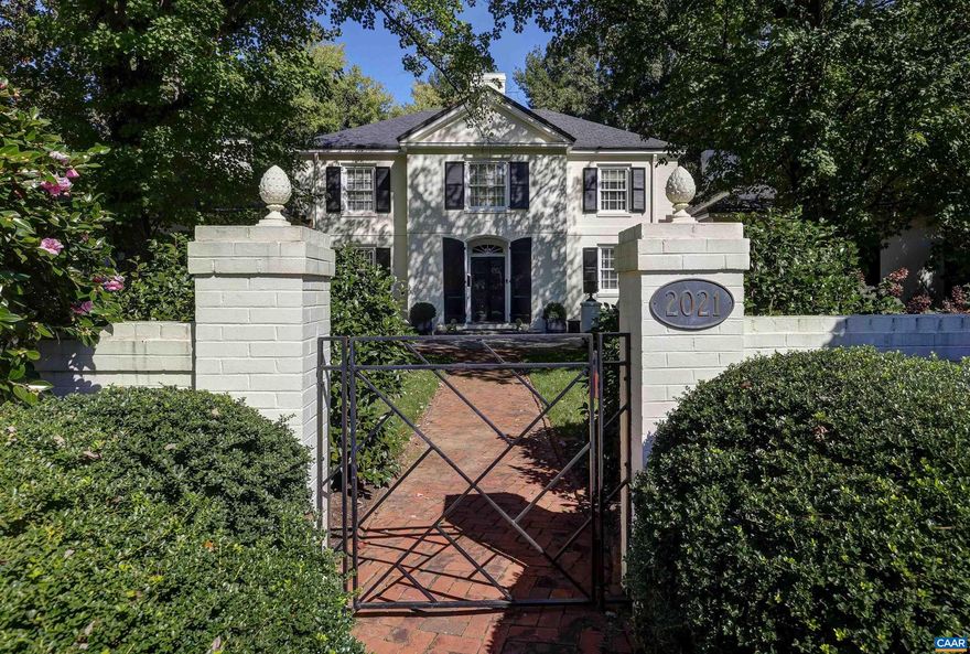 2021 SPOTTSWOOD ROAD - A rare opportunity to own a piece of Charlottesville?s architectural history on over an acre of land in a coveted residential City neighborhood. Designed by renowned architect Milton Grigg and constructed by the premier builder at the time, RE Lee & Sons, for Mr. Lee?s personal residence. Timeless elegance but comfortable living in this stunning brick home. The entry way opens into living room with fireplace; dining room; spacious chefs? kitchen with island, granite counters, gas range, wall ovens, subzero refrigerator, coffee bar & adjacent pantry; family room/bedroom with full bath; primary suite with renovated bath; library with fireplace and adjacent sun room. Upstairs are two large bedrooms with renovated full bathroom and home office. The lower level has exercise room, family room with fireplace, laundry, two car garage and several rooms for storage or flexible uses. Spacious off-street parking. Original architectural details are evident throughout along with concrete/steel framing and slate roof. Mature trees and landscaping create a private oasis within minutes of City conveniences and the University of Virginia.,Granite Counter,Painted Cabinets,Wood Cabinets,Fireplace in Family Room,Fireplace in Living Room,Fireplace in Study/Library