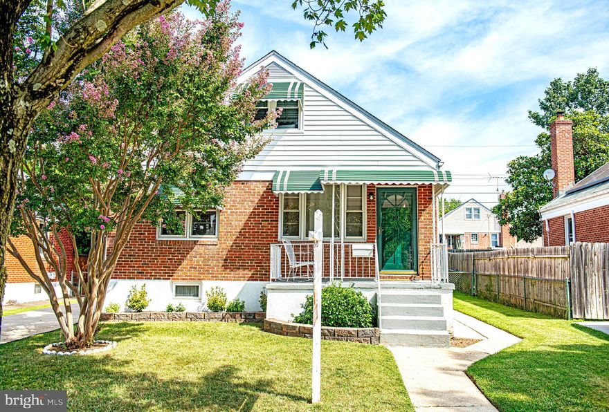 Refreshed & renovated brick single family home in Parkville. Welcoming you from the curb, the covered porch offers cover from the sun or rain while sitting and enjoying the street view. Enter into the living room open to stairs with entry to kitchen. The hardwood floors have been preserved and stained to perfection. Kitchen fully renovated with NEW appliances, white cabinets, butcher block countertops, and offering room for eat-in space. Rear door from kitchen offers you entry to large level rear yard. Two main level bedrooms of generous size with closets. A hall bath is center of these bedrooms. The upper level offers two large bedrooms featuring the architectural ceiling slope of a cape cod. The lower level is finished offering flex space for family/recreation room. There is a possible 5th bedroom and/or den/office. A powder room is also located in the lower level. Laundry, storage, & mechanics in this area as well. Driveway off street offers parking. Sidewalks placed for ease of getting around the yard. Rubbermaid shed. The Baltimore charm has been preserved in this beauty and is awaiting you homecoming. Come see it today!