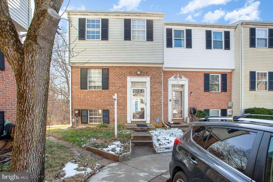 Offer Deadline 3pm March 7th 
Back  on the market. Buyers financing Fell thru. No fault of sellers. Home has been painted and actually looks even better.  End of Group Townhome featuring 3 finished levels and a walkout basement. As you enter this home you may go upstairs to the main level which has the kitchen, dining room and living room. There is a sliding glass door leading to a deck. The lower level consists of a 4th bedroom / den, finished lower level with walkout basement and a half bath. The upstairs features 3 bedrooms a hall bath and half bath in the primary bedroom. The home has a partially fenced yard with a shed. The roof and HVAC are newer. The home is close to I95 and I 695  for easy commuting. Schedule Your Showing Today