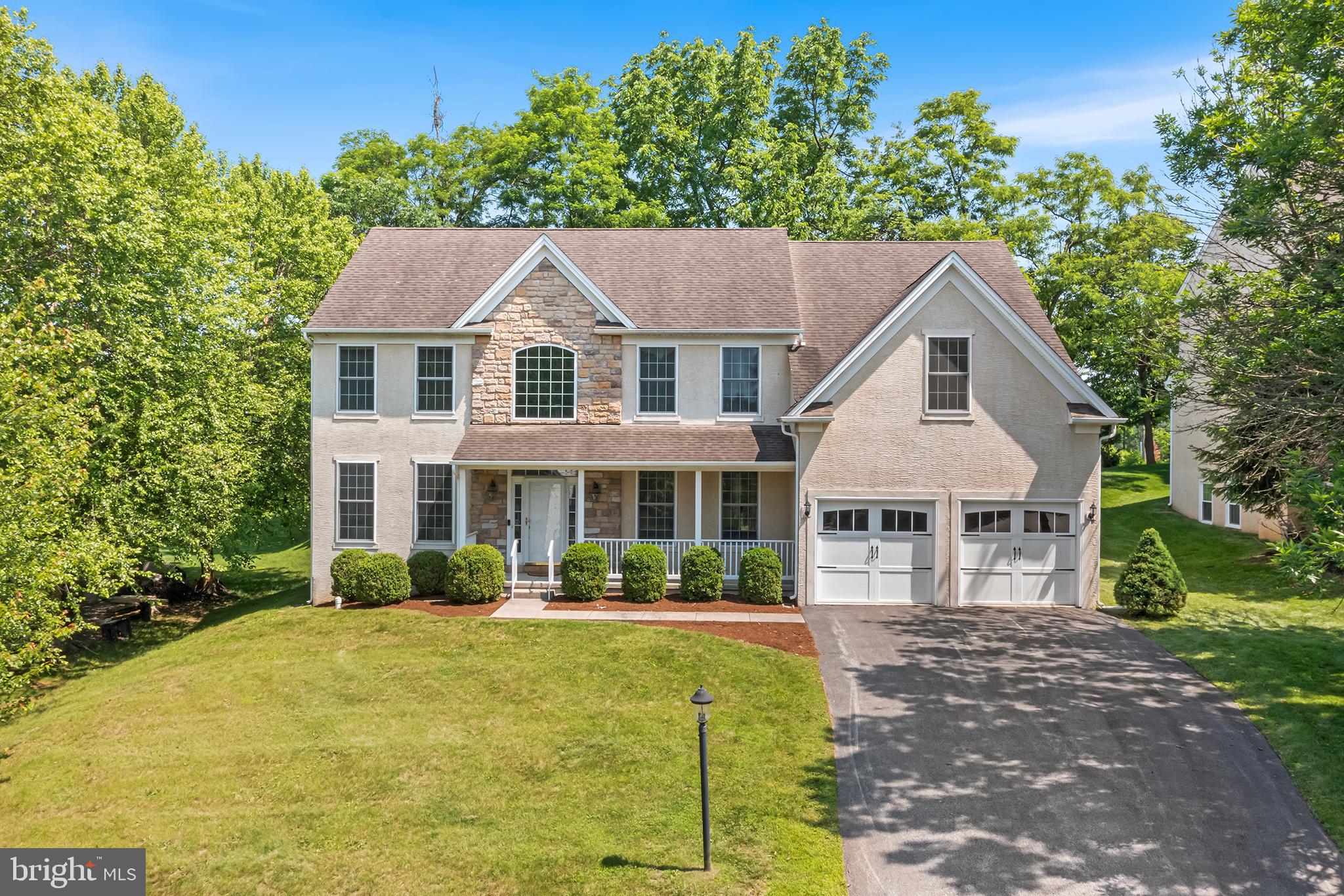 Nestled in the heart of Broomall on a tranquil cul-de-sac, 106 Gabrielle Court offers an extraordinary blend of classic sophistication, modern updates, and unbeatable convenience. This beautifully renovated Classic Colonial residence welcomes you with timeless curb appeal and a charming front porch, inviting you into over 3,250 square feet of refined, move-in-ready living space. Step inside to a soaring two-story foyer that bathes the home in natural light and sets the stage for the bright, open-concept design that follows. The elegant center staircase is flanked by a versatile flex space, perfect as a formal living room, playroom, or home office, while the formal dining room is ready to host both grand celebrations and intimate dinners. The heart of the home is the gourmet kitchen, featuring beautiful cabinetry, GE Profile appliances, a large island, and a closet pantry, seamlessly connecting to an inviting eat-in dining area. Sliding glass doors lead to a screened-in porch, creating effortless indoor-outdoor living and offering the perfect spot for morning coffee, al fresco meals, or relaxing with friends. Just off the kitchen, a walk-in laundry room with utility sink, a powder room, a storage closet, and direct access to the two-car garage with additional storage room add to the home’s thoughtful functionality. The chic family room is a showstopper, with abundant natural light pouring through oversized windows, soaring semi-vaulted ceilings, and a cozy gas fireplace—an ideal setting for entertaining or unwinding after a long day. An additional main-level room with large windows and a closet provides flexibility as a fifth bedroom or a private office. Upstairs, the expansive primary suite is a serene retreat, complete with a sitting area, walk-in closet, and a luxurious en-suite bathroom featuring dual sinks, a soaking tub, and a separate glass-enclosed shower. Three additional bedrooms, each with generous closet space, share a well-appointed hall bath, ensuring comfort and privacy for family and guests alike. The possibilities are endless with the full, unfinished basement, already equipped with egress windows and ready to be transformed into a playroom, home gym, or media lounge. Recent updates include fresh paint throughout and new carpeting in the office, great room, dining room, and the entire second floor, ensuring a crisp, modern feel. Step outside to the peaceful backyard oasis, where lush landscaping, mature trees, and a spacious lawn provide privacy and ample space for outdoor dining, play, or gardening. This home combines luxury finishes and superior craftsmanship throughout, offering the perfect combination of style and functionality. With its unbeatable location just minutes from local favorites, shopping, dining, and top-rated schools, 106 Gabrielle Court delivers the ideal balance of quiet residential charm and urban amenities. Discover the warmth, character, and timeless appeal of this truly exceptional home—an inviting sanctuary where luxury, comfort, and life converge, making it a special place to call home.