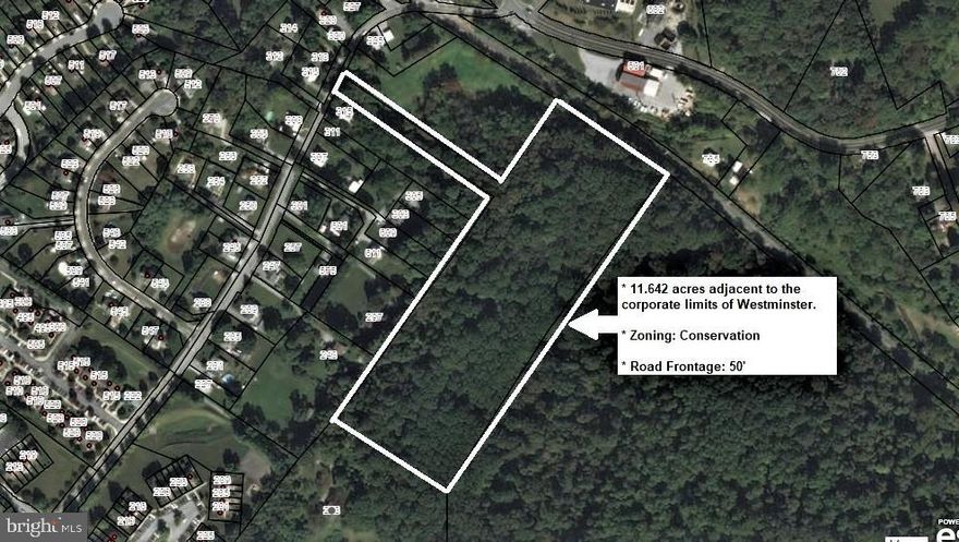 Lovely 11.6 acres parcel that is primarily wooded with road frontage on N Cranberry Rd. The property is zoned Conservation that does allow for some development potential.  The property is within the future growth area of the City of Westminster. Please contact your agent representative to schedule a showing.