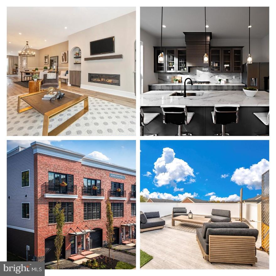 LAST INTERIOR UNIT AVAILABLE!  Welcome to the newest luxury residences in Downtown Frederick, Mews on Maxwell with stunning rooftop views.   This interior unit townhome exterior has brick and Hardie Plank siding, specialty composite casement windows, 54' rooftop deck and a large private backyard.  The first floor has your one car garage leading to the main floor with one bedroom and full bath.  This floor will lead you to your private fenced in backyard.  Walking upstairs will take you to the open concept of your family room with it's natural gas fireplace, built-in fireplace cabinetry with Quartzite countertops; kitchen including luxury appliance package, Quartzite countertops with detail edging, custom wood cabinetry, cabinetry built-ins and more and the dining room with the convenience of a half bath.  Off the family room you  can walk out to your private balcony.  On the third floor you will find an additional guest bedroom and full bath, along with the master suite with custom built-in closets with shoe storage and a Juliette balcony.  Enter your luxurious master bath with an extra wide shower bench and a soaking tub and built in 5' vanity mirror with built in backlighting.   Continue up the stairs to a sitting area which leads out to the rooftop Penthouse deck.  Imagine enjoying  sipping coffee or drinks on your deck while enjoying the amazing rooftop views of the sunrise and sunset.  Incredible area to entertain with natural gas hookup for the BBQ, outdoor TV option, and hose bib and electric.  Full of upgrades and elevator options on end units.  Enjoy living the downtown living close to restaurants, shopping, museums, parks and major commuter routes.