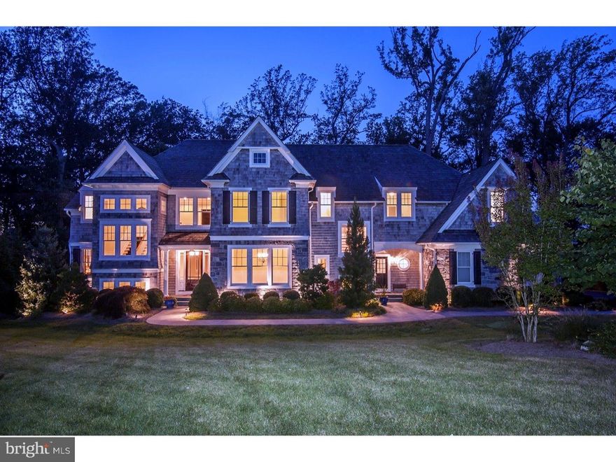 Magnificent home custom designed by Ann Capron in the award winning community of "Springhouse", nestled in one of the area's finest estate settings.  This classic and timeless stone and cedar shake styled home is perfectly situated on a 1.6 acre homesite and includes a finished walk out Lower Level opening to tiered bluestone patio's, pool, spa and waterfall. A custom wood & glass front door welcomes you to a gracious Foyer accented by a stunning stair tower, a 6' wide cherry stair and with window seated landing.  Well proportioned formal rooms are highlighted with detailed millwork and ten foot ceilings.  A dazzling state of the art gourmet Kitchen features a 12 foot island & Kountry Kraft cabinetry extending to a bead board ceiling, and includes every imaginable amenity - Thermador 6 burner cooktop with griddle and warming drawer, Double Jenn air ovens, Sub zero Refrigerator, microwave, two Bosch dishwashers, Kitchen Aid trash compactor.  Adjoining spacious Morning Room features wall of French doors out to mahogany deck, with circular stairs down to patio.  Butler's Pantry includes wine storage and ice maker, and opens to a holiday sized Dining Room with wainscoting and crown molding.  Exquisite millwork and moldings throughout, plus wide plank cherry hardwoods.  Oversized Living Room with expanded alcove features gas fireplace and full wall bookcases.  Stunning Family Room features stone fireplace and custom wood trussed cathedral ceiling, built in entertainment center, and French doors to deck.  The Family entrance includes a Mud Room with flagstone floor, cubbies and planning desk, Powder Room, walk in pantry and backstairs to both second floor and lower level.  The Mater Suite features a cathedral ceiling, window wall with tree top views and two separate Master Baths, the ultimate in luxury and privacy.  The Lower Level features a huge entertainment area opening to patio and pool, separate Playroom, Full bath with Changing Area and door to pool area, 6th bedroom, and unfinished storage space with double door entry for storage & rough plumbing for another laundry area.  The home has a casual elegance and provides every amenity for entertaining and everyday living.  Centrally located just minutes from the areas finest country clubs and private school, Rte 476 and 202. A Perfect for the discriminating Buyer in search of something special.