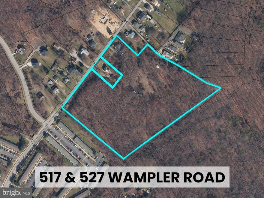 REAL ESTATE AUCTION featuring  ON SITE and SIMULCAST ONLINE BIDDING!!  Online Bidding Opens - Monday, August 4, 2025. Live On Site Auction - Wednesday, August 6, 2025 at 11:00 AM. List price is opening bid only. Two residential parcels totaling 11.84 acres in the Middle River area of Baltimore County are being offered separately and as an entirety. There are public utilities available in the road with the potential to subdivide the existing lots. 517 Wampler Road previously contained a home site. 527 Wampler Road has an existing house with vehicle access to the remaining acreage. The lots have DR-2 and DR-1 zoning, respectively.

The live auction will begin at the time stated above with on-site registration and deposit verification beginning at 10:00 A.M. Pre-registration is available online. Online bidding will be open on Monday, August 4 at midnight. Online bidders must provide deposits in advance pursuant to the terms stated below. 527 Wampler Road will be offered first, then 517 Wampler Road. The third offering will be for both lots opening at the sum of the individual auctions. If the bidding exceeds the sum of the first two auctions, the properties will be sold as an entirety.