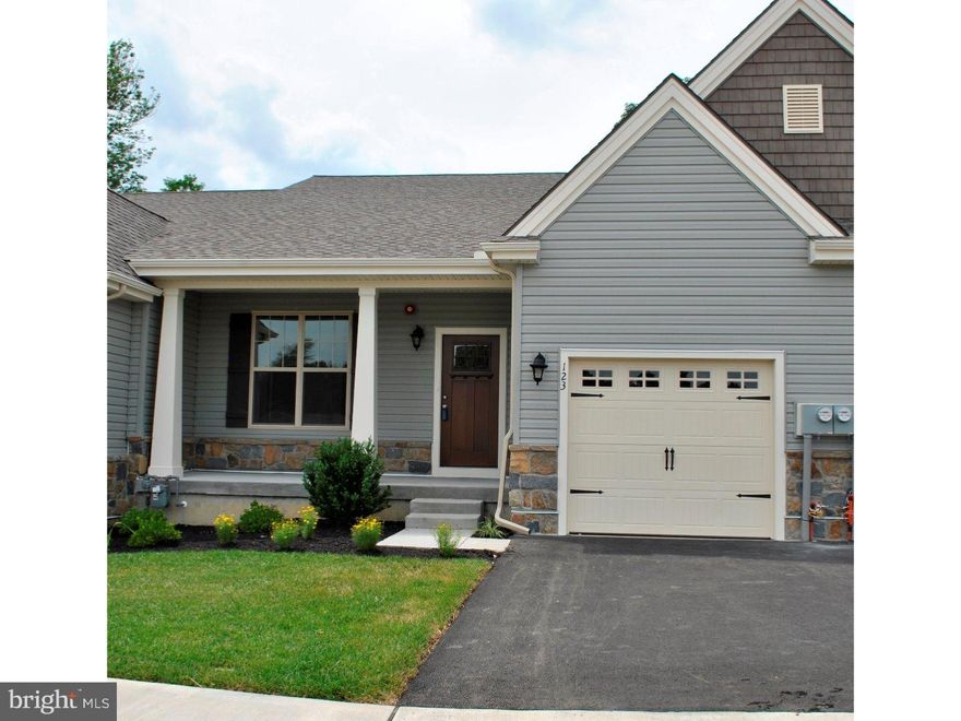 Available Immediately!  Wilkinson's newest over 55+ boutique community consisting of 42 home sites bordering DE/PA line. 1/2 mile from Hockessin, DE. Harlow Pointe offers the security of the tax-free retirement income advantages of Pennsylvania coupled with convenient access to Routes 7 & 41. Main floor living with a very open floor plan offering 9 foot ceilings throughout 1st floor. This home has a beautiful setting and a full basement. Beautifully designed village concept with side walks and walking trails. Homes are designed with dream kitchens, designer bathrooms, and energy efficient utilities. A must see, put it on your tour today!