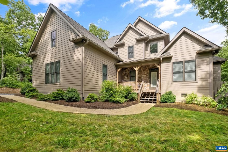 This beautiful mountain home has many upgraded features & extra touches making it perfect for year round living, or a second home.  It is situated along Devils Knob Loop on a nearly level (double) lot.  Open floor plan is ideal for entertaining family or friends.  Large kitchen with maple cabinets, granite countertops, wine rack and breakfast bar.  Living room features a stone, gas burning fireplace and vaulted ceiling.  Spacious owner suite on the main level with ensuite bath - tiled shower, jetted tub, dual vanities and walk-in closets.  The main level also offers a home office/den and half bath.  The upper level has 3 additional bedrooms and 2 full baths.  Lovely screened porch overlooking the private rear yard & natural stone patio.  A 2 car attached garage is another wonderful bonus this home offers that many do not.,Granite Counter,Maple Cabinets,Fireplace in Living Room