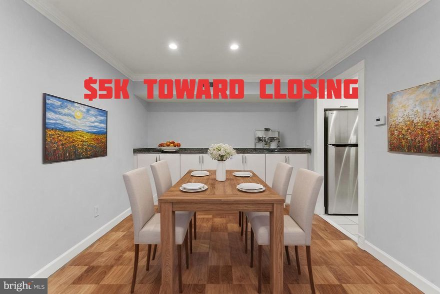 Seller is offering a $5,000 closing cost credit!!!
An excellent opportunity for the buyer to personalize the home with updated flooring and windows.


Move-in ready, freshly painted first-floor condo in the heart of Bethesda!
This bright 2BR/1BA home features a sunny living/dining area with floor-to-ceiling windows and a private patio, granite kitchen with brand-new stainless steel refrigerator, dishwasher, and stove, hardwood floors, crown molding, and recessed lighting. The bathroom is clean and functional, ready for your personal touch. Enjoy community pool, picnic areas, and playground, all within walking distance to Westfield Mall, Cabin John Park, shops, and dining, with easy access to I-270 & I-495. Condo fee includes water, sewer, and gas — move-in ready and perfectly located! PETS FRIENDLY!