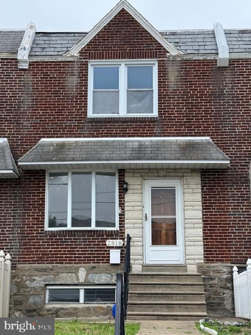 Home features 3 bedrooms, 1 and half bathroom in Mayfair West. New paint and vinyl flooring on first and second level. New tile kitchen floor.  New heating and AC installed in 2024. Upper level with 3 bedrooms, 1 bath. Finished basement with powder room, carpet flooring.  Private fenced in backyard with driveway. Close to I95, transportation and shopping.