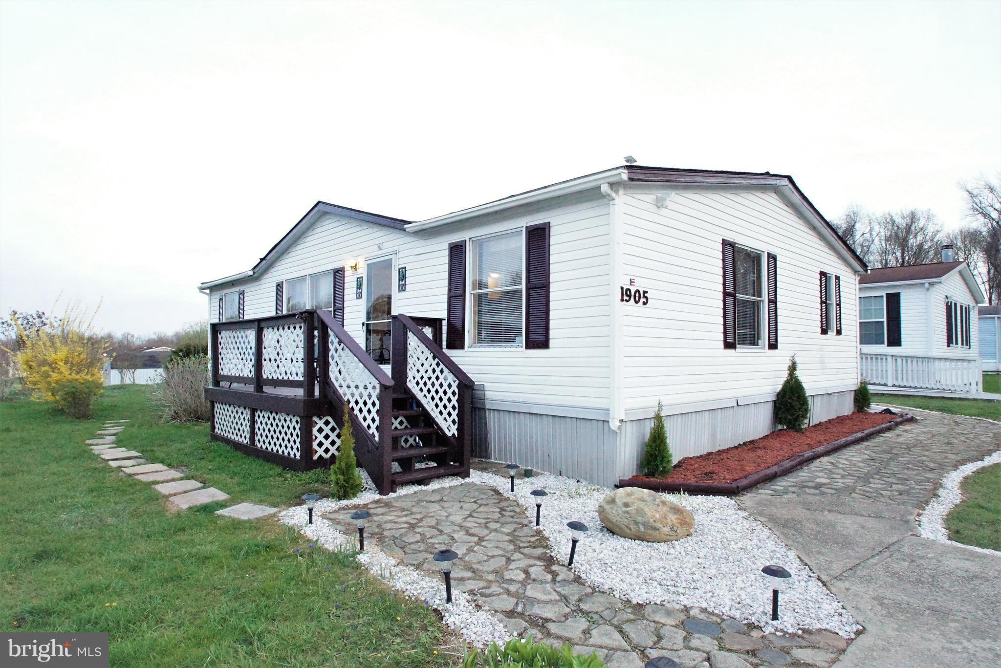 Well maintained spacious 3 bedroom 2 bath mobile home double wide with open floor plan. Large kitchen w/ all appliances, Spacious Family Room. Laundry/Mud Room off Kitchen. Purchase is subject to park application and approval. Application fee $50 per person. Lot rent $525 to be paid monthly. Close to route 40, I95 and APG. Shopping.