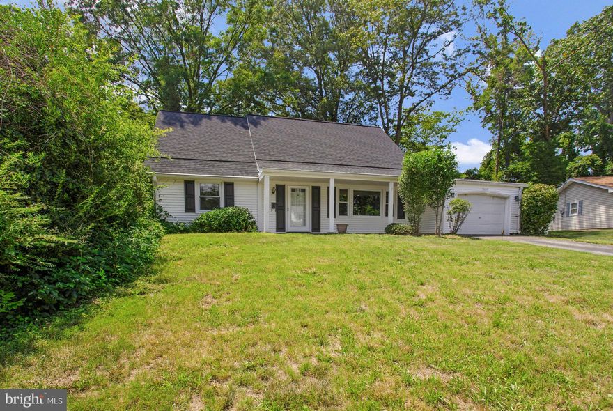 Private larger Cape Cod home with 4 bedrooms, 2 full bathrooms, a family room/den addition with gas fireplace, plus 1-car garage and driveway.  Located toward the end of a cul-de-sac, this home will provide great views of trees/greenery with incredible privacy! While the bathrooms and kitchen are older, the seller has done A LOT of work to the house in the last 5 years:  Roof with 50-yr warranty, energy-efficient windows, Thompson Creek Gutters, shutters and added attic insulation.  Newer Washer and Dryer as well.  Fun fact: the wood banister going from the main level to the upstairs was from the Baltimore Convention Center!   The garage has great storage space, with a pull-down ladder to store items in the garage attic.  Selling As-is.