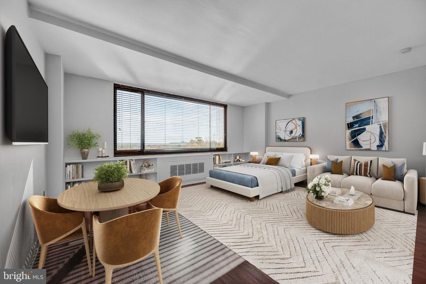 Enjoy modern living in this beautifully renovated 401 sq. ft. studio at River Place South, featuring stunning river views and an unbeatable location just two blocks from the Rosslyn Metro Station.

This bright efficiency offers easy access to Georgetown, downtown D.C., the Pentagon, Crystal City–National Landing, Alexandria, Tysons Corner, and more — the perfect blend of convenience and comfort.

Community amenities include a state-of-the-art fitness center, outdoor pool (open during the summer), and 24-hour Patrol. Low monthly co-op fees cover all basic utilities (water, electricity, gas, central A/C, and heat).

Financing available only through pre-approved co-op lenders.