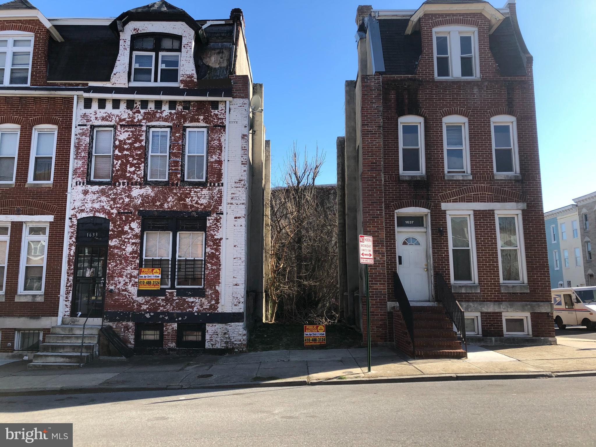 POST AUCTION/BUY NOW/MAKE AN OFFER. This +/- 956 sq ft vacant parcel is located in Baltimore’s Franklin Square area, within about a mile of Union Square Park, Hollins Market, and the West Baltimore MARC Station. Major traffic arteries include N. Fulton Avenue and the Franklin-Mulberry Expressway.