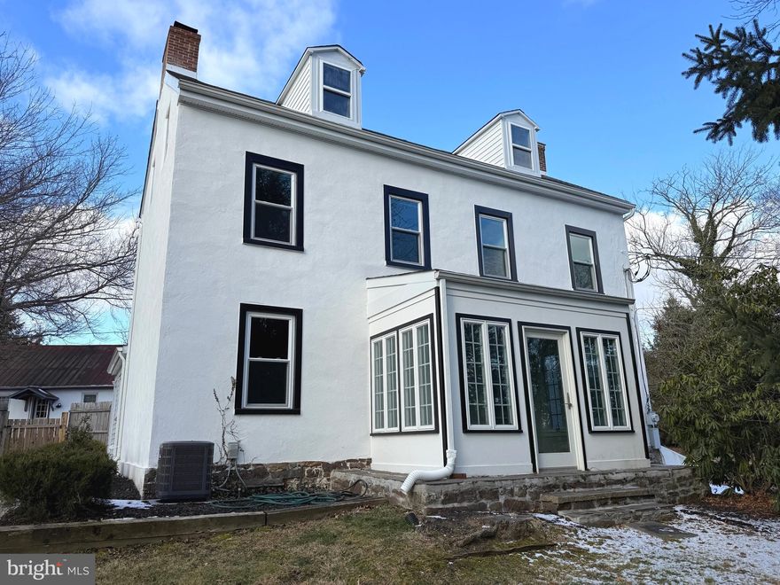 Historic 4 bedroom, 1.5 bath colonial available for lease in Newtown Township. This home blends classic charm with modern updates, featuring abundant natural light and plenty of built-in closets and storage. Enjoy a private backyard, a heated sunroom, ample storage in the basement and attic and parking for 2–3 cars. Water is supplied by a private well, and sewer is private septic. The driveway is shared with SavATree Monday–Friday from 7:00 AM to 3:00 PM. No pets allowed.