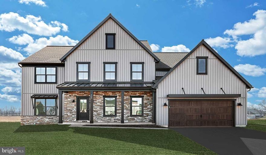 Designer details abound in this stately 2-story home with craftsman style exterior and a welcoming front porch. A 2-car garage leads to the mudroom with built-in lockers and a large pantry and closet, perfect for storage. To the front of the home is a versatile living room and an elegant dining room with wainscoting and chair rail detail. A convenient butler’s pantry lays between the dining room and the open kitchen with quartz countertops, tile backsplash, upgraded stainless appliances and large center island. The sunny breakfast area provides access to the rear patio. Adjacent to the kitchen is the 2-story great room featuring a cozy gas fireplace with tile surround. Tucked away from the main living area is a guest bedroom and full bathroom. Upstairs, the well-appointed owner’s suite with cathedral ceiling boasts a private bathroom with freestanding tub, two separate vanities, a tile shower, and an oversized closet. Also on the 2nd floor is a convenient laundry room, 3 additional bedrooms, and 2 full bathrooms.