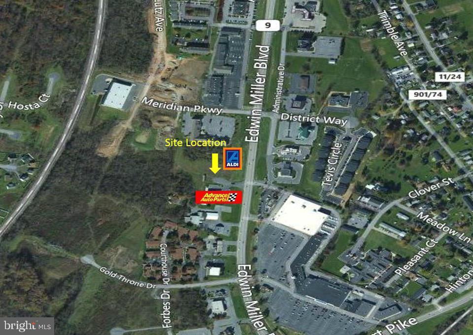 Prime commercial and development land visible on Edwin Miller Blvd. next to Aldi. All utilities available. Sits in the heart of Fast food, new townhouse project starting soon, national retail, strip centers, hotels, etc. Close proximity to I81. Largest track of undeveloped land along this corroder. Sub-division is possible. Adjacent commercial lot is also available.