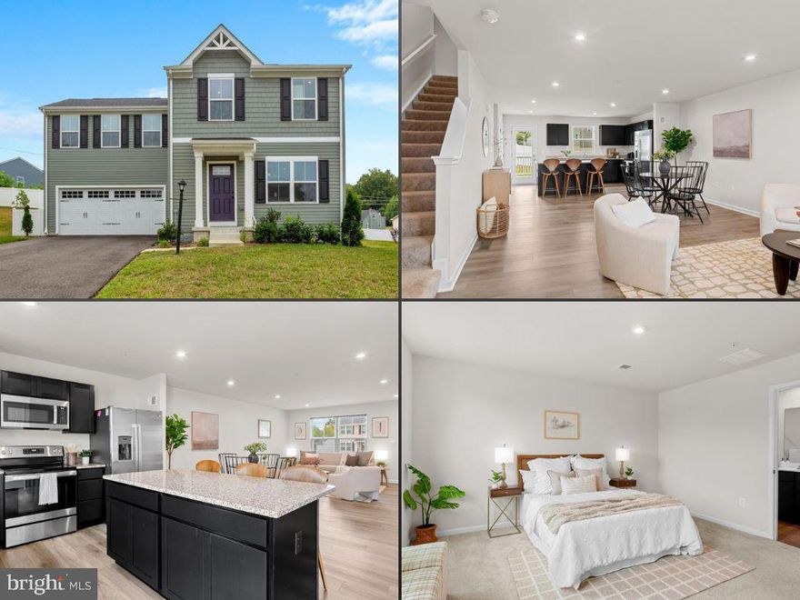 SEE AGENT REMARKS*** Price is Bank Appraised and Approved Price for this short sale***
Gorgeous Craftsman-style home, built in 2022, offering 2,320 square feet with 4 bedrooms, 2 full baths, 1 half bath, and a 2-car garage in sought-after Pientanza Woods. The bright, open-concept main level begins in the living room, where natural light and a nearby powder room add both comfort and convenience. The layout flows seamlessly into the dining area and the stunning eat-in kitchen, featuring an island with breakfast bar seating, stainless steel appliances, a pantry, and sleek, hardware-free black cabinetry. From here, step out onto the deck to enjoy the outdoors. Upstairs, plush carpeting leads to 4 bedrooms and 2 full baths, including the spacious owner’s suite with a large walk-in closet and a private ensuite boasting a dual sink vanity. Two secondary bedrooms also feature walk-in closets, while a centrally located laundry room adds everyday ease. The expansive lower level offers endless possibilities for customization—whether it becomes a recreation room, home gym, or extra storage space. Outdoors, the back deck steps down to a charming pebble patio connected by meandering stepping stones, all overlooking a fully fenced yard. With plenty of space for play, relaxation, and dining alfresco, it’s the perfect setting for both quiet evenings and lively gatherings.