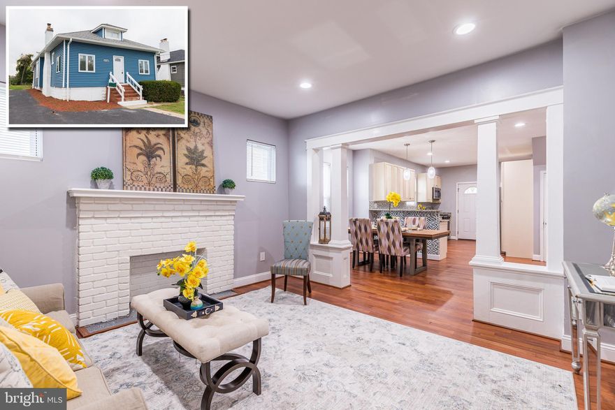 BEAUTIFULLY DESIGNED RENOVATION WITH OVER 2,600 SQ. FT. OF LIVING SPACE AND LARGE REAR YARD!  Features include an enclosed front porch, spacious living room and separate dining room w/ gleaming hardwood floors, designer Chef's kitchen w/ granite counters, ss appliances, and tile backsplash, 3 main level bedrooms with 1 full bath, upper level Master suite w/ bedroom, walk-in closet, full bath, and bonus room that would be perfect for a sitting area or office, fully finished basement with a family room, 5th bedroom, and 3rd full bath, an expansive rear yard with plenty of space for entertaining and ample off street parking.  Conveniently located close to UMBC, CCBC, St. Agnes Hospital, and minutes to 695 and 95!