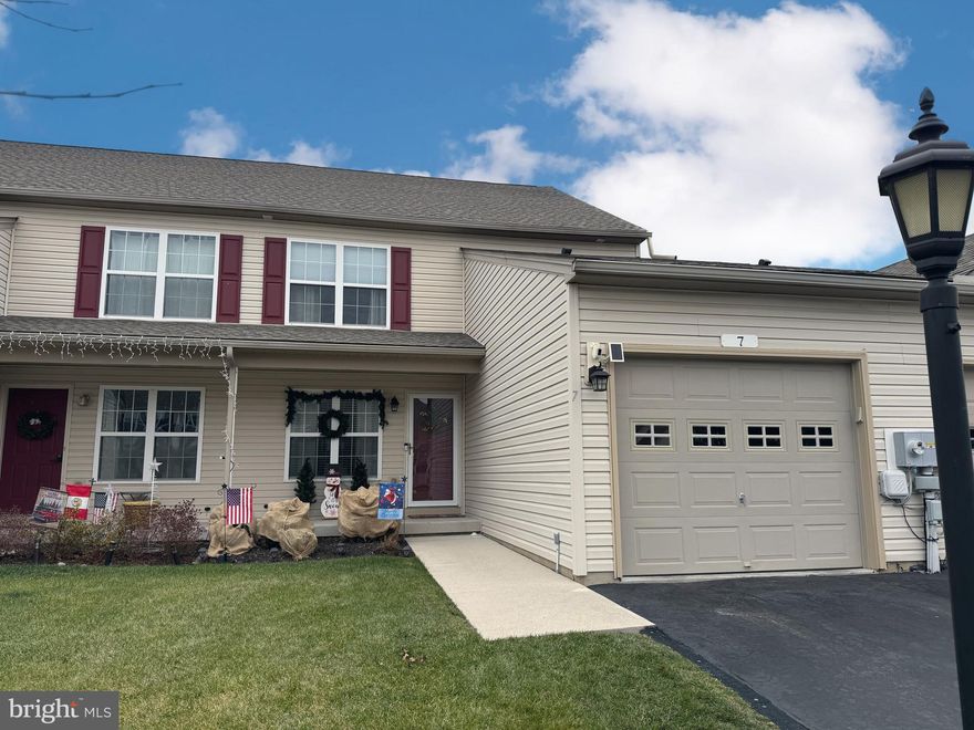 Enjoy the easy life in this exceptionally maintained two-level, almost 2000 sq.ft., quad-style townhome with spacious and open living spaces, 3 bedrooms, 2 ½ bathrooms, and a garage.  The main level features living, family, and dining rooms, all with Hickory floors, an upgraded kitchen to include new Quartz countertops and stainless appliances, and a ½ bathroom.  Upstairs, you’ll find spacious rooms, with all new plush carpet, to include an owner’s suite with walk-in shower and a huge walk-in closet, two additional bedrooms and a second full bathroom.  You’ll appreciate this premium lot with a private, relaxing patio overlooking the large back yard/common area lined by trees. Enjoy the outdoors on the pleasant walking trail through the neighborhood. The HOA takes care of mowing, landscaping, snow removal and exterior maintenance so you don’t have to.  Reverse osmosis water system and all appliances included.  Conveniently located between Gettysburg and Hanover and Rt. 15.  Don’t miss this opportunity to own this move-in ready home.