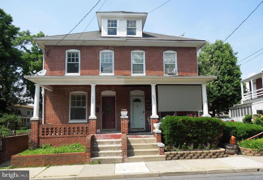 Brick Colonial In Downtown Frederick Approximately 1872 SQ/FT First Floor & Above.  Property Needs Some TLC But Ideal Location & Functional Throughout.  H/W Floors, High Ceilings On The 1st Floor, Formal Liv/RM & Din/RM, Large Eat In Kitchen With Adjacent 28X16 First FLoor Family Room With Convenient Half Bath. Second Floor Conveys With 3 BR & Full Bath With Carpet Over Original H/W Floors Plus A Oversized Walk Up Attic With Fixed Staircase.  Shaded Rear Porch Off Rear 2nd Floor BR.  Lower Level Full Bath Needs Updated.  Note: This Property Is Just Outside The Historic Preservation District So There Are No Restrictions Or Approvals Mandated BY HPC For Exterior Rehab & Or Improvements.  Verify With HPC At 301-600-1142.  Recent Improvements Include Newer Roof 2014, Newer Furnace 2014, & Newer Hot Water Heater In 2014. Ideal And Affordable Opportunity In Downtown To Build Equity $$$, And Close To Downtown Shopping, Restaurants & MARC Rail Station.