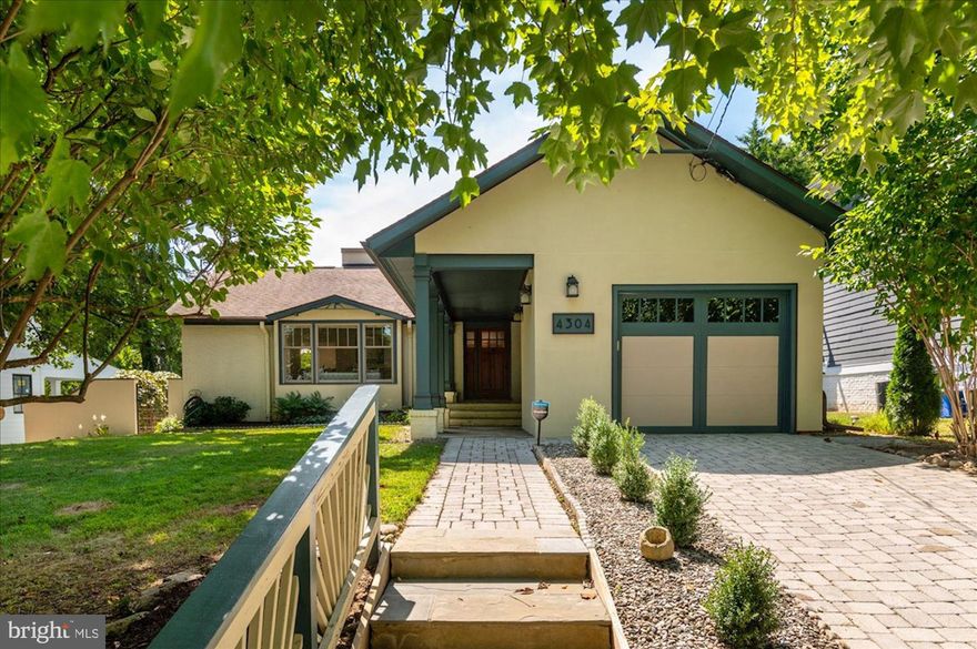 What a unique opportunity to find such an wonderful, inviting & remodeled one-story house in sought
after Columbia Forest within easy walking distance to Lynbrook park, the new Trader Joe's and downtown Bethesda.  Just under 2000 s.f on one level! The current owners who are moving out of town found the house  worked well for them and their two young children with its large open spaces and a great yard,  but  this  property is also a great condo alternative for  downsizers with its three good bedrooms, two and one-half baths, and overall good proportions. Built in 1949, the property was transformed approximately 13 years ago and offers a refreshing southwestern/California vibe with its light-filled, large open spaces and easy access front and back to an extra large and usable 8500+ square foot lot. A good looking front driveway leads to an easy access, oversized one-car garage with a storage attic.  A door from the  garage opens to the lovely covered stone porch just outside the front door.  See Floor Plans.