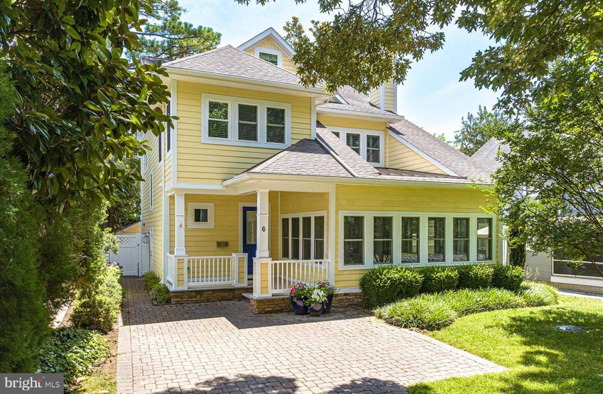 Located just steps from the sand and surf, 6 Columbia Avenue is a stunning 5 bedroom, 4.5 bath custom home surrounded by pristine landscape and beautiful mature trees. This home boasts approximately 3,300 +/- square feet of living space, situated over 3 levels and sits on a 50’ x 100’ parcel. The home includes a full basement, ideal for storage, and additional living space. An elevator allows for ease of  access to each level. You will find exquisite detail at every turn, hardwood floors, custom built-in cabinetry, gas fireplace, classic tiles and backsplash, designer closets and much more. On the exterior, this home features a private rear yard with a sun deck, outdoor shower, and storage shed, ideal for beach toys. The proximity to the beach, boardwalk, public tennis courts, and bike trails make this property highly desirable!