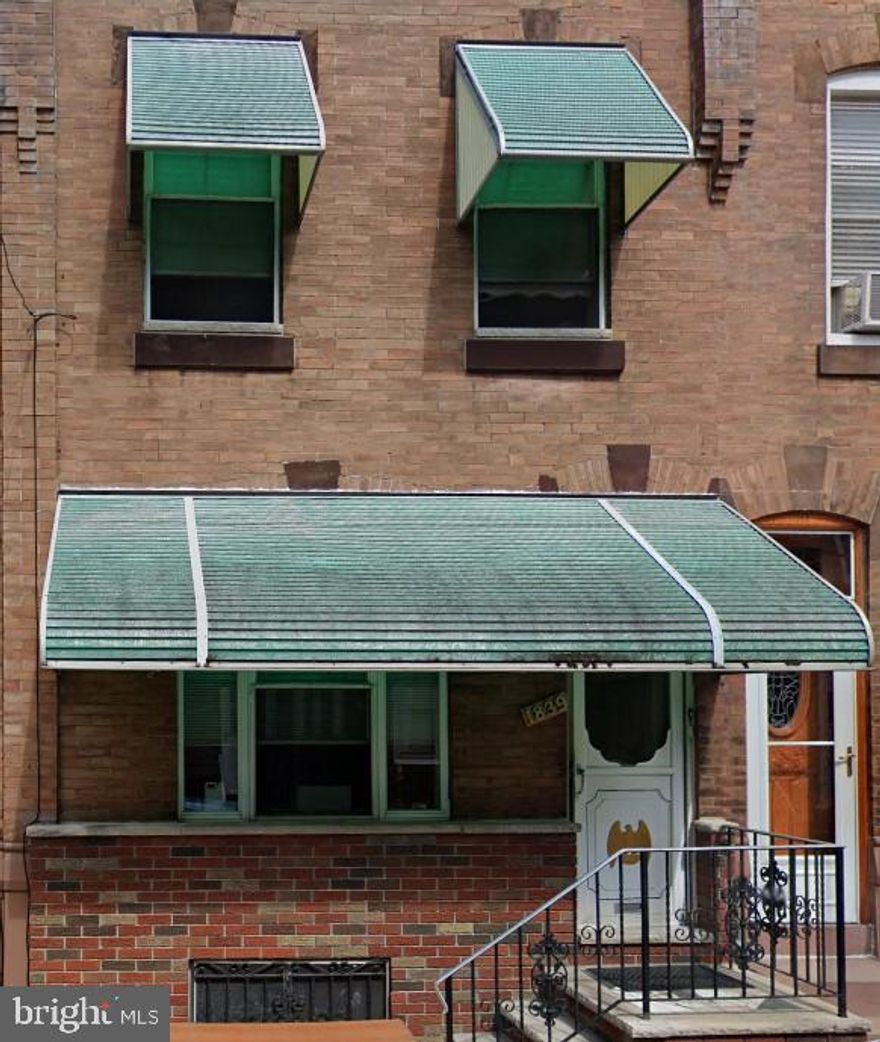 Located in the West Passyunk Avenue area of South Philadelphia. Brick Front, living room, dining room, Eat-in-Kitchen, 2 bedrooms and 1 bath. Newly updated: Electrical box 100amp, and hot water heater. The Vestibule needs some updating. Lots of possibilities, great investment property or starter home.  Easy access to public transportation and major roadways of the greater Philadelphia areas. Surrounded by award winning and a variety of eateries, and entertainment establishments. Make your showing today, see the possibilities with your own eyes.