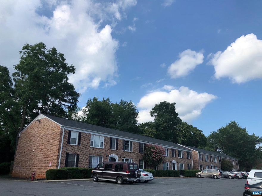 This spacious 2BR 1BA condo which was completely redone in 2024!  Owners spent $32k to complete this attractive transformation. This unit is ideally located in a quiet spot at the back of the 2517 buildings, away from the parking lot. All new kitchen including cabinets, countertops, sink, garbage disposal, dishwasher, gas stove, and refrigerator.  All new bathroom including new tub, toilet and vanity. New windows!  New LVP flooring throughout. New light fixtures. Freshly painted interior and front door. New storm door. Larger kitchen than many units at Solomon Court. The furnace was replaced in 2016 and the water heater in 2018. COA allows dogs 35 lbs or less, with proof of vaccination. Located minutes away from Stonefield Shopping Center with Trader Joes plus Barracks Rd shopping, Rt 29 points north and south. Monthly condo fee covers basic cable, gas for heat and cooking, water/sewer and trash. Community laundry room features six washers and dryers, coin operated, 24-hr key lock access. One assigned parking space plus several guest spaces.