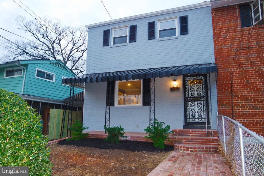 Gorgeous Remodeled Semi-Detached, One of the Largest Models Due to a Large Bump-out in the Back of the House, It Offers 3Br, 3Ba, A large Master Suite with Completely Renovated Bathroom, Custom Designed Brand New Kitchen, with Granite Counter Tops, SS Appliances, New Flooring Throughout, New HV/AC System, New Roof and Gutters, New Light Fixtures, Conveniently Located Near Shops, Restaurants and DC