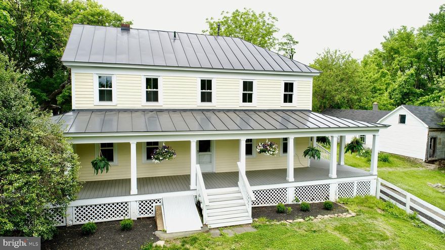 Beautifully finished 3 Bedroom, 2 Bath Farmhouse on 1.5 private acres in Purcellville. This classic circa 1868 home is perfectly balanced with a modern renovation and well kept vintage details. The spacious floorplan features hardwood flooring throughout, custom built-ins, a gorgeous newly renovated wrap around porch, standing seam metal roof, and two outbuildings: one is the original spring house and one is a log and stone cabin. New windows in 2020. This well kept property is located in the sought after Purcellville/Hillsboro area convenient to the best Loudoun County has to offer such as mountain views, wine trail, breweries, shopping, dining, festivals, and so much more! Convenient to Rt 7 for commuting, this home is the perfect place to unwind and relax.