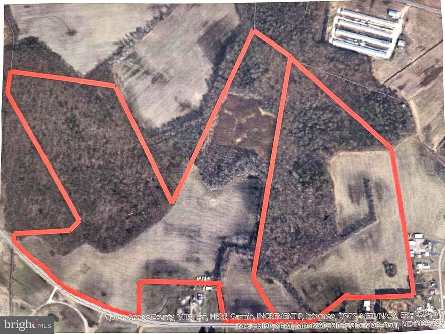 2 farms NW of Goldsboro. This sale consists of 2 parcels ;Tax ID 0601010395 (92.5 ac) and Tax ID 0601010409 (50.17 ac).  totaling 143+/- acres comprised of 61+/- acres of tillable ground and 82+/- acres of timber. Soils are primarily a mix of Sassafras sandy loam, Pocomoke loam, Elkton loam and Fallsington sandy loam.
No long term leases are in effect for farming or hunting. These properties have not been placed in AG Preservation and adjoin another preserved farm.