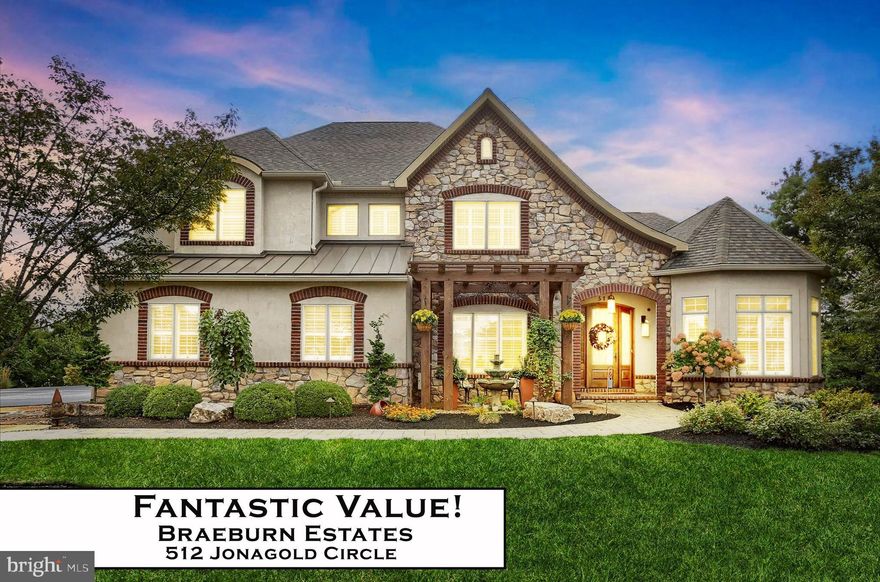 Braeburn Estates (Winding Hills) home with Craftsmanship and Luxury! Almost 5,300 sqft including FINISHED WALKOUT LOWER LEVEL. Michael L Martin Construction, HOME-A-RAMA. 5 bedroom PLUS studio over garage, 4 full baths,  and 2 half baths. Grand entrance custom mahogany door and two story foyer. Embrace the welcoming open floor plan. Timeless formal dining room perfect for entertaining and hosting the holidays. Extraordinary grand room showcasing 12 ft coffered ceilings, dual sided fireplace shared with the covered deck, and breathtaking views. Immaculate condition, move in ready. Gourmet chefs kitchen with oversized island, seating, beverage bar, dual ovens, warming drawer, butlers pantry, tile backsplash, abundance of cabinetry and stunning granite. Dine in the eat in area with streaming natural light. Private first floor office with lovely French doors, custom built ins, and tray ceiling. Convenient mud / laundry room with built in cubbies and additional storage. Gleaming hardwood floors and luminous natural light throughout. First floor includes bedroom suite #5. Enjoy many desirable upgraded amenities. Neutral decor throughout. Be amazed with the owners retreat featuring double tray ceiling with accent lighting and fireplace. Posh owners spa bath highlighting walk in tile shower with body sprayers and rain head, jetted tub, tile flooring and gorgeous granite. Deluxe finishes throughout. Dreamy bedrooms 2, 3 and 4. Immaculate full baths. When only the best will do! Quality continues in the lower level. Enjoy entertaining in the expansive game room with full wet bar and wine cellar. Access to rear patio with custom stone wood burning fireplace and grill.  ****DO NOT MISS the Studio and Half Bath above garage. SEPARATE PRIVATE ENTRANCE at driveway, perfect for home office, game room or in law suite.**** 4 zone heating and cooling. 2 hot water heaters. Aluminum fencing surrounding secluded rear yard .73 acres. Professionally landscaped.  Visit today and fall in love with this stunning home. THREE car oversized garage. Ideal location only a few minutes from interstates, turnpike, Harrisburg and local hospitals. Enjoy the community’s 365+ acres, walking trails, integrated parks, stylish roundabouts and saltwater pool with community clubhouse. HURRY! COME HOME & LIVE THE DREAM!