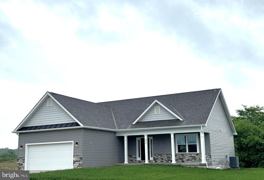 Under Construction, 90 day delivery ..... 2700 sqft Ranch Home featuring open floor plan design with vaulted ceiling in Family Room, LVP Flooring throughout main living areas, Kitchen with island, pantry, granite countertops, and stainless steel appliances, spacious family room, and large primary bedroom with tray ceiling and full bath w/ tile shower and corner soaking tub.  Home has fully finished basement with 2 bedrooms, 3rd full bath, and large rec room.   Rear covered screened in porch, full front porch and stone water table, 2-car garage with auto opener and concrete driveway included.  $10,000 close assist with use of preferred lenders.  *Interior Photos are similar construction