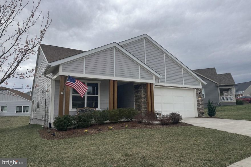 Welcome home to easy, one-level living in this beautifully cared-for one-level home located in a premier 55+ community. Designed with comfort and style in mind, the home features durable engineered hardwood flooring throughout—completely carpet-free. The stunning white kitchen opens seamlessly into the living room, creating the perfect layout for entertaining or everyday comfort.  Kitchen features include upgraded cabinetry with dovetail joints and soft close, granite countertops, a spacious island, well-designed undercabinet lighting and a separate pantry closet.  A separate dining room offers space for gatherings.  The cozy den provides a quiet retreat.  The oversized laundry area adds convenience, along with a separate storage closet for extra organization and functionality.  
The generously sized primary suite boasts a private bathroom and an impressive walk-in closet. 
Step outside to a covered back porch to enjoy relaxing mornings or peaceful evenings. 
Additional highlights include an irrigation system, water softener, upgraded HVAC system, security system, and an extended garage area for storage or workspace.
Low-maintenance living at its best!