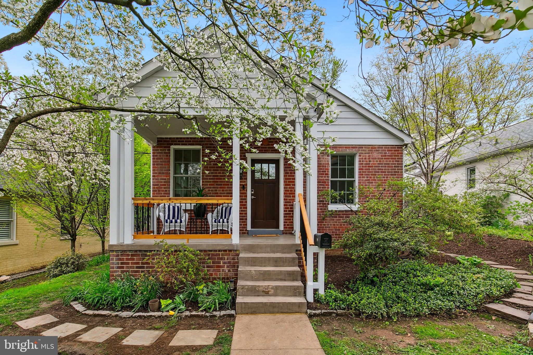 Welcome to 605 Dartmouth Ave, a completely renovated brick cottage nestled on a deep, lush lot just steps from downtown Silver Spring, and the future Purple Line. Bursting with timeless character and modern updates, this home perfectly blends historic charm with modern renovations. Walk up to an inviting porch where you can relax and entertain on a warm summer evening. Step inside to find a warm and welcoming atmosphere with abundant natural light, classic architectural details, and a cozy ambiance. The open sun drenched living and dining areas offer high ceilings, all new windows with custom molding, and gleaming refinished hardwood floors. A fully renovated kitchen with new cabinets, quartz countertops and subway tile backsplash and stainless steel appliances. Bonus area off the kitchen to be used as a coffee bar, wine bar or workstation. Laundry and utility room conveniently located off the kitchen with new stackable washer and dryer. Two generous size bedrooms and a fully renovated bathroom complete the main level. Upstairs you will find a bonus room perfect for a family room, play area or a cozy nook to bring a book and nestle in. Tons of storage space too! Every detail has been refreshed to create a bright, welcoming space that’s truly move-in ready. Step outside and escape to your own private backyard retreat—this thoughtfully landscaped oasis is an entertainer’s dream, day or night! The expansive yard features mature native plantings, a rain garden, and a custom-built Vermont-style barn with alley-access bicycle storage, garden tool shed and dedicated workshop complete with electrical power ready for any project big or small! Plenty of room in the loft for extra storage. If that were not enough, escape to a versatile detached bonus space complete with power, internet and its own mini split for heat and air. This can easily function as a home office, creative studio, or personal gym. Whether you're working from home or hosting friends, the backyard offers serenity and flexibility you won’t find anywhere else at this price point