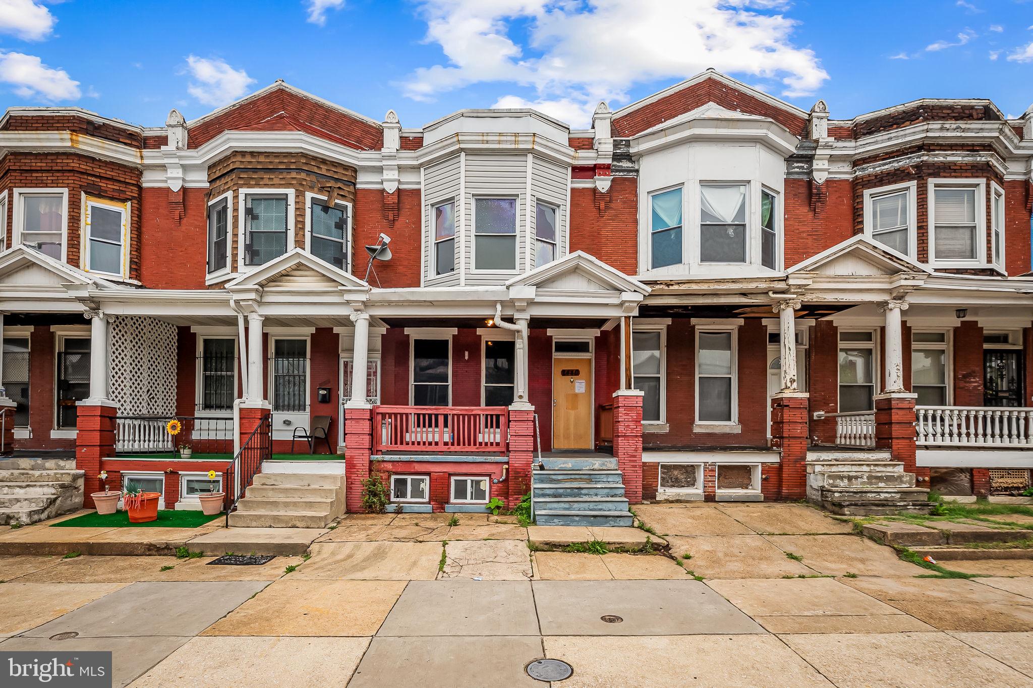 **INVESTORS** Porch-Front Townhouse located in the Rosemont area of Baltimore City. Residents can enjoy the nearby attractions such as Westside Shopping Center, Grace Medical Center, Leon Day Park, Coppin State University, & Mondawmin Mall.