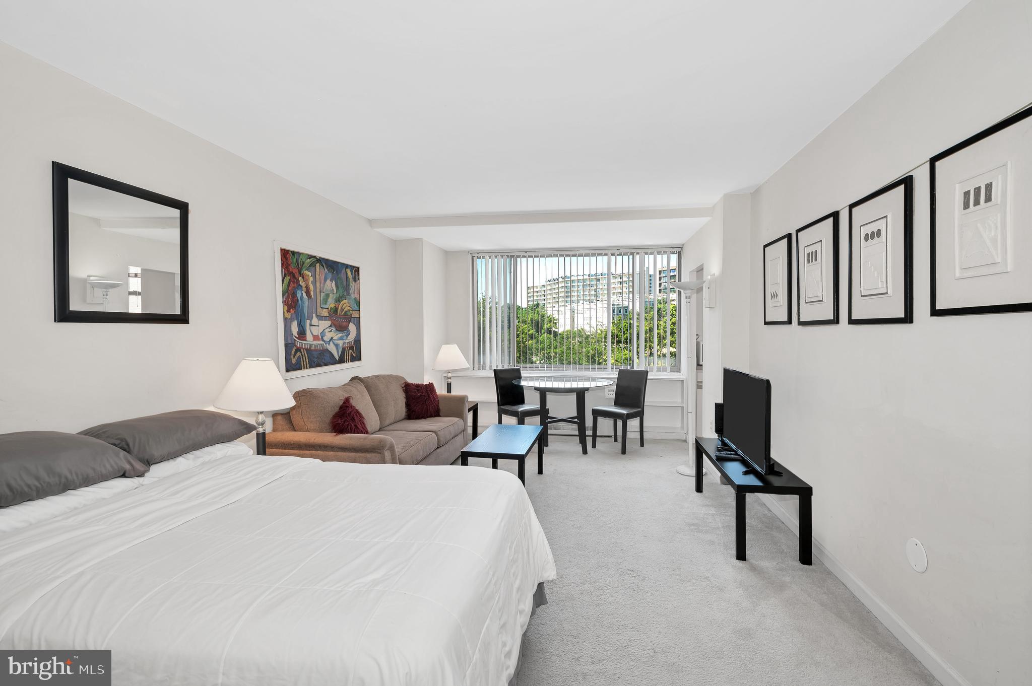 Tenant occupied. Updated studio apartment (efficiency) with main room, full kitchen and bathroom, new LVP flooring and fresh paint. All utilities included (Heat, gas, electricity, AC, water, sewer) in a low COOP fee (less bills to pay) and plenty of closet space. Convenient and luxurious location, walking distance to the Rosslyn Metro station (Blue, Orange, Silver lines), 10 mints to DC, downtown, pentagon and Fort Meyer. Short walking distance to restaurants, shopping center, scenic trails, Georgetown and universities. Amazing amenities include concierge service, front desk, gated security with security patrol, controlled building entrance, elevators, state of the art fitness center with steam room, sauna, free yoga classes, party and billiard room, large resort style pool with hot tub, picnic areas with bar-b-que grills and play ground, River Place park, on site hair salon, coffee shop and mini market. Easy access to National Landing, Amazon HQ, I-66, I-395, I-495, I-95, Rt50 and Airports. This apartment is a COOP perfect for owner occupant or rental at $1900-$2500 a month. This is a super investment opportunity with tenant in place until August 2026. Great return, great cash-on-cash ROI.