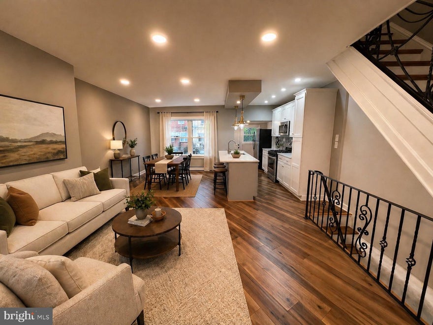 Welcome to this beautifully updated home featuring a charming front porch and fenced front yard, perfect for relaxing or entertaining. Step inside to a bright and airy open-concept layout filled with natural light from newly installed windows, complemented by rich laminate & hard wood flooring and fresh paint throughout.

The modern kitchen is thoughtfully designed with granite countertops, white cabinetry, stainless steel appliances, a dishwasher, and garbage disposal, along with a spacious island ideal for cooking and gathering.

Upstairs, you’ll find three comfortable bedrooms, each offering closet space, along with a full bathroom featuring a skylight that brings in abundant natural light, plus a tub/shower combination.

The fully finished basement adds valuable living space, complete with a pantry room, laundry room with washer and dryer hookups, a second full bathroom, and a versatile open area perfect for a family room, home gym, office, or more. A unique pet nook adds extra charm and functionality.

Additional highlights include rear exterior storage space and a gated driveway providing secure off-street parking.