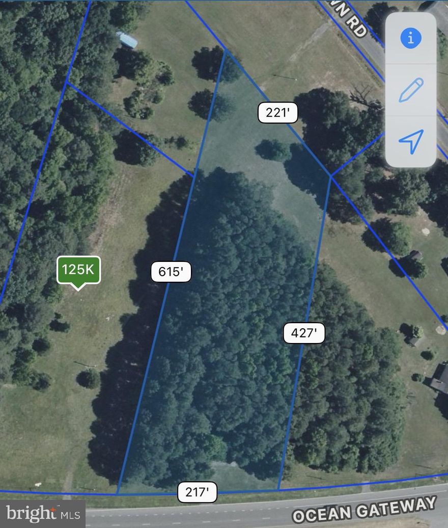 2.6 Acres located directly off Rt. 50 in Mardela Springs. Has potential to be rezoned Commercial. Great location for a business or residential home!