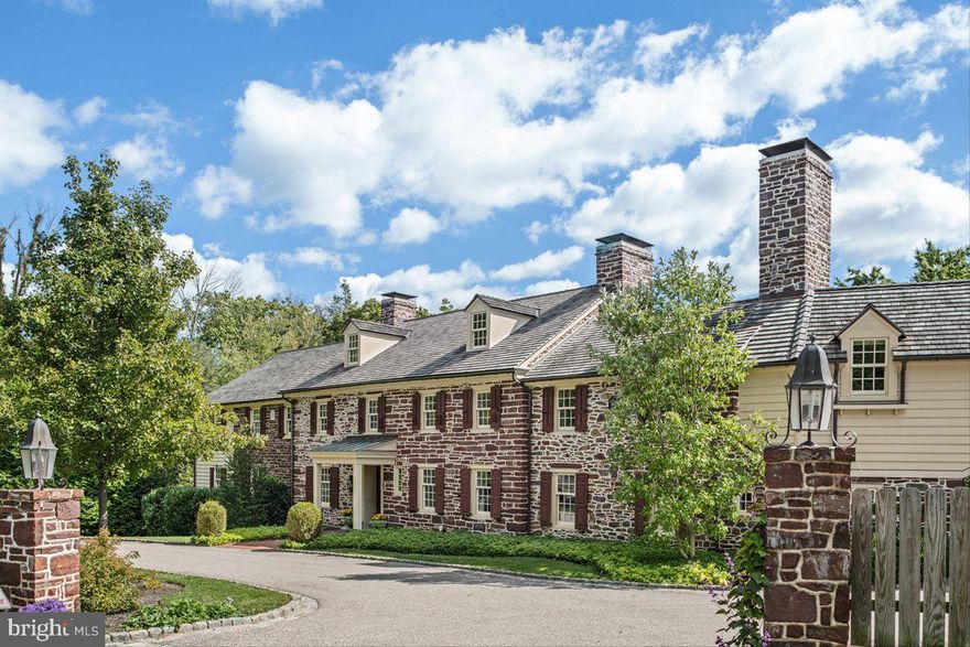 This incredible, turn- key, equestrian treasure offers the ultimate lifestyle for the most discerning buyers with its peaceful setting, recreation facilities, low taxes and renowned public and private schools. This breathtaking, private 24-acre property features endless views of its beautiful pond, arboretum, and orchard. Rounding out the incredible lifestyle afforded by this gorgeous enclave is an equestrian's dream riding facility including an incredible, custom-built 200'x86' indoor riding arena, walking and riding trails leading to the adjoining permanently preserved 280+ acres surrounded by the Gwynedd Wildlife Preserve. Grounds include a spa tucked next to a quaint spring house, 2 lighted pickleball courts with ultra-mat cushioning system and viewing area, a guest cottage w/2 BR & 2 full baths and additional caretaker's home w/3 BR & 1 ½ baths. The main farmhouse residence dates from 1742 and boasts new, exquisite appointments and amenities from an extraordinary 3-year renovation, expansion and restoration. Custom antique glass and mirror shelved bar with zinc countertops, wine refrigerators and gourmet kitchen. Adding to the rustic elegance are original stone walls and ceiling barn beams, stunning quartzite backsplash and countertops, built-in Thermador appliances, Miele coffee maker and electric appliance lift. The breakfast area leads to a barbeque, deck, and stone patio overlooking a charming bridge. His and her office/dens, with restored original fireplaces, stone floor, wood beams and antique fireplace mantel lead to a covered porch with retractable screens. Original deep window wells complete the hallways and dining room. The second-floor primary suite includes a walkout, covered deck, built-in his/her walk-in closets, stunning bathroom with floating cabinetry, quartzite countertops and shower, mosaic marble floor, hand blown light fixtures, soaking jacuzzi bathtub, Toto sensor toilet and Sunlighten far-infrared sauna. Switchable Smart Glass technology changes the views into complete privacy at the touch of a button. Three other beautifully appointed bedroom suites, each with full bathrooms. The 4th bedroom suite also includes a large sitting room and private entrance, perfect in-law or au pair suite. Access floors by the lovely sweeping staircase or elevator. Full finished lower level with fitness area, powder room and extra storage areas. Entire house controlled by a state-of-the-art, smart home system. The indoor riding arena contains 24 electrically operated oversized glass doors, Attwood Equestrian dust-free footing, 4' angled rider guard with mirrors, heated, 2 horse wash stall, heated and air-conditioned tack/viewing room with kitchen and bathroom. Renovated 200-year-old bank barn with 6 large stalls with mats, automatic waterers, temperature-controlled feed room and powder room. Expansive hayloft, feed storage and space for large equipment. Charming studio with kitchenette, washer/dryer and lounging area. Additional features of this stunning compound are 2 side by side shed rows with ten 10'x10' stalls including mats and 2 tack rooms. Four expansive turnout paddocks with two 20'x12' run-in sheds, 18' wide tracks with gates surrounding all 4 paddocks, 150' round pen and four 50' round pens. This is a once in a lifetime opportunity to enjoy the finest, private lifestyle available in a completely serene setting, while being close to major commuting routes, country clubs, private airport, King of Prussia Mall, 45 minutes to Philadelphia and 90 minutes to New York City. Whether you’re looking for a family compound, country/nature retreat or resort lifestyle, this property has it all!