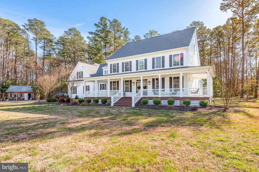 Escape to the tranquility of rural living in this exquisite farmhouse nestled on 5 acres of picturesque land. Boasting timeless charm and modern amenities, this stunning property offers the perfect blend of elegance and comfort. Featuring 5 bedrooms and 5.5 bathrooms, plenty of space for family and guests to relax and unwind. Downstairs primary suite with your own private oasis featuring comfort and convenience. Step inside and be greeted by an inviting atmosphere filled with natural light and charm. The spacious living areas are perfect for entertaining, while the gourmet kitchen is a chef’s dream with premium appliances and ample counter space. Outside, the wrap-around porch beckons you to unwind and soak in the serene surroundings. Whether you’re sipping your morning coffee on the front porch or enjoying the sunset from your heated and cooled saltwater pool, this outdoor oasis is sure to impress.